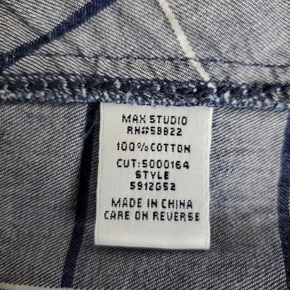 Max Studio Navy Plaid 100% Cotton Shirt Dress Size M - Picture 9 of 11